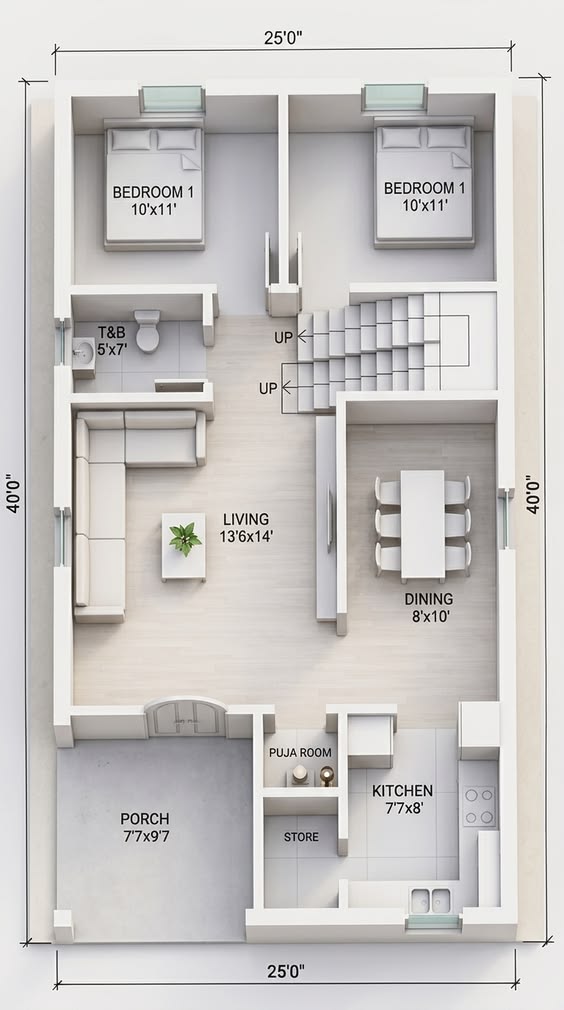 Architectural blueprint and 3D building model on a designer's desk